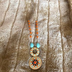 Lia Sophia Aztec looking long necklace